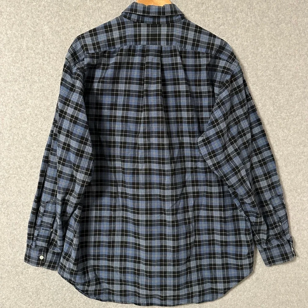 Polo Ralph Lauren Blake Shirt Mens L Blue Navy Plaid Cotton Button Down LS
